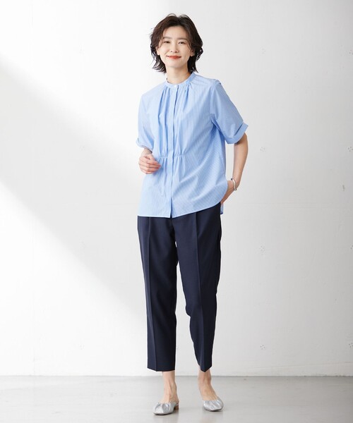 「J.PRESS」 半袖ブラウス T15 ブルー レディース_画像5