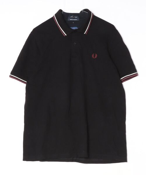 「FRED PERRY」 半袖ポロシャツ 46 ブラック メンズ