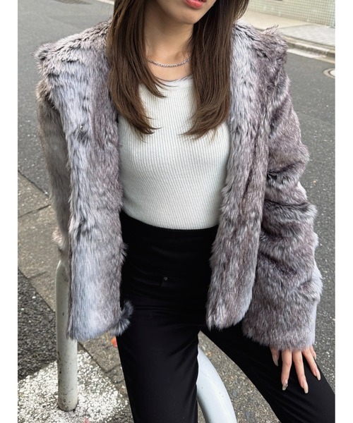 EGOIST（エゴイスト） コート アウター ニュアンスカラーファーコート