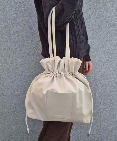 ふふっと商品 Bleu Bleuet（ブルーブルーエ） トートバッグ 巾着フロントポケット