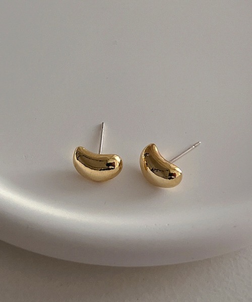 Mignonjour ピアス FReePLACe/メタル シンプル オーバル ピアス R0152