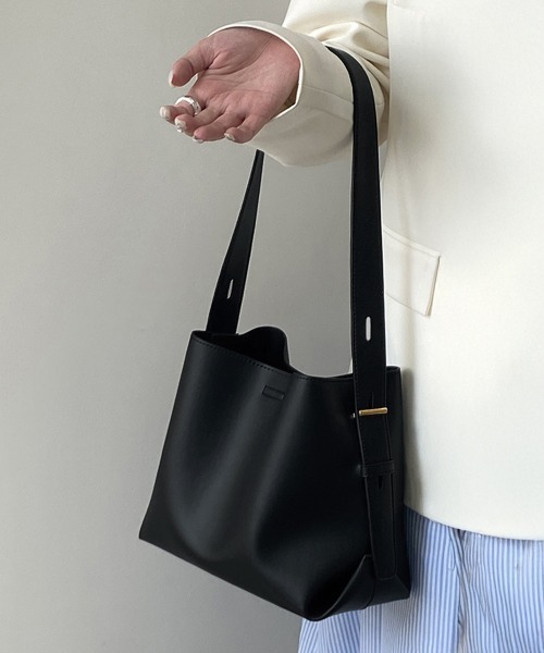 MB / ショルダーバッグ/牛革/BLK/無地 miniministore（ミニミニストア） ショルダーバッグ バッグ ショルダー