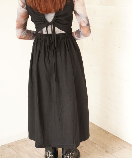 「BARELY BLUE」 「so nice」ノースリーブワンピース FREE ブラック レディース_画像8