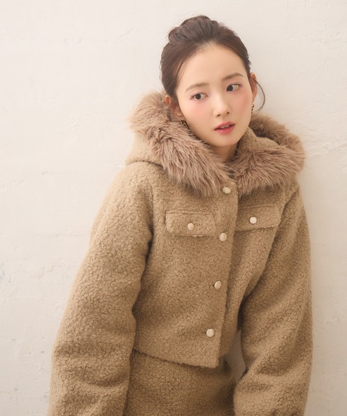 Seemi.by NICE CLAUP コート アウター 「Seemi.」フードファーボア