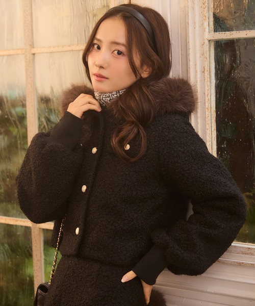 Seemi.by NICE CLAUP コート アウター 「Seemi.」フードファーボア