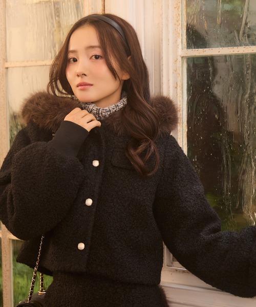 Seemi.by NICE CLAUP コート アウター 「Seemi.」フードファーボア