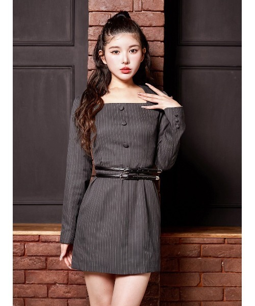 Darich（ダーリッチ） 長袖ワンピース FREE チャコールグレー