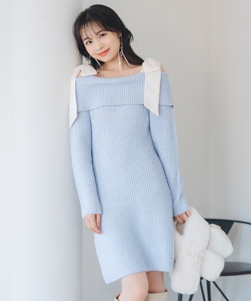 【新品】WILLSELECTION オフショルワンピース WILLSELECTION（ウィルセレクション） ワンピース クロスネックフレア