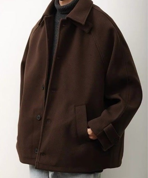 AsheKsha コート アウター ラペル付きゆったりボタンコート：シンプル
