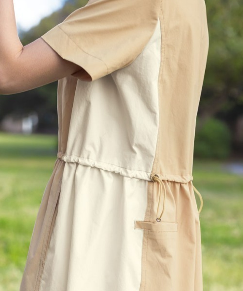 「UNDOVE」 半袖ワンピース LARGE ベージュ レディース_画像6