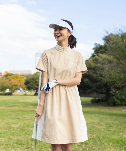 「UNDOVE」 半袖ワンピース LARGE ベージュ レディース_画像9