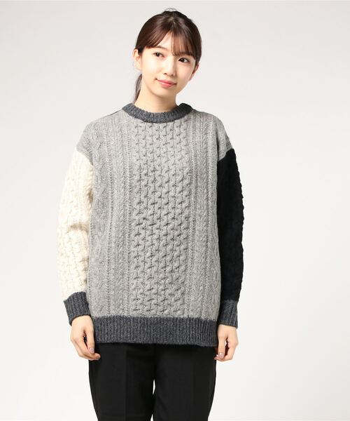 「BEAMS BOY」 長袖ニット - ホワイト レディース_画像4