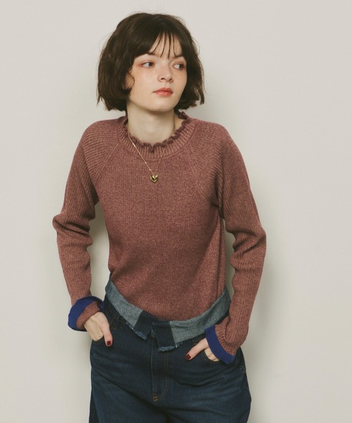 「Unitage」 長袖ニット FREE ネイビー レディース_画像5