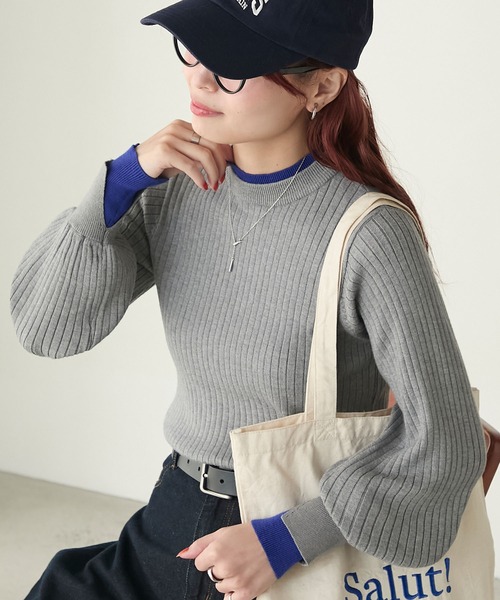 「BONLECILL」 長袖ニット M レッド レディース_画像4