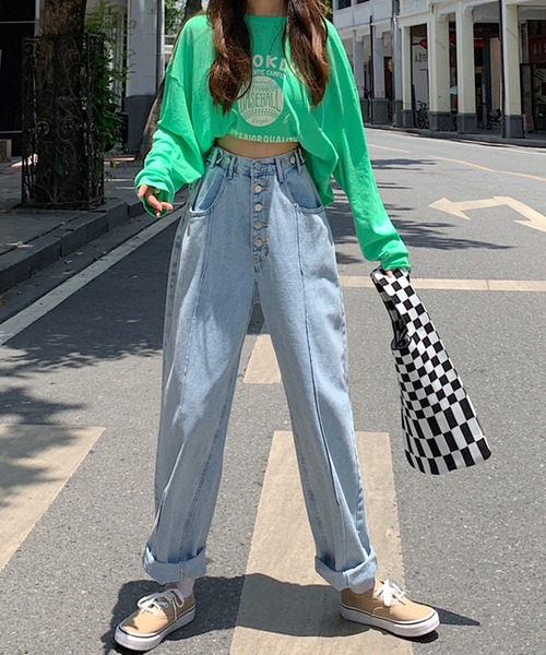 「meJane」 デニムパンツ L ブルー レディース_画像3