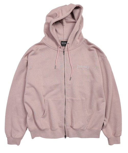THRASHER（スラッシャー） パーカー ダメージ デニムロゴ フルジップ