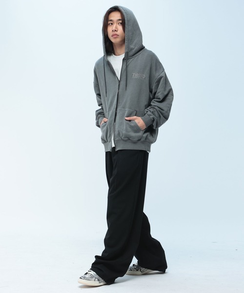 THRASHER（スラッシャー） パーカー ダメージ デニムロゴ フルジップ