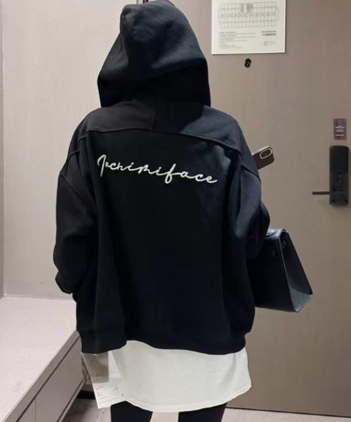 「LOULOU select」 ジップアップパーカー L ブラック レディース_画像2