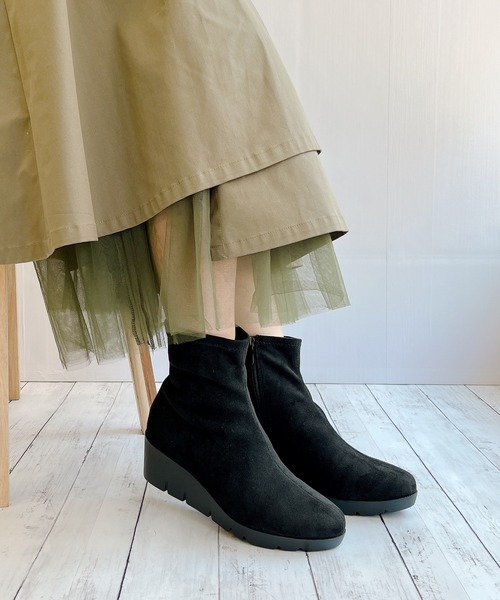 「Noubel Voug Relax」 ショートブーツ 24cm ブラック レディース_画像4