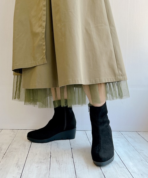 「Noubel Voug Relax」 ショートブーツ 24cm ブラック レディース_画像6