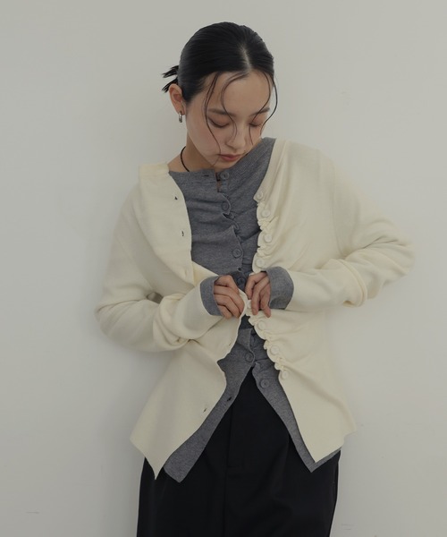 hellam（ヘラム） ニット セーター フロントギャザーニット