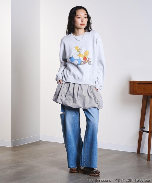 トレーナー/スウェット DENIM SWEAT DOCKING TOP DISCOVERED（ディスカバード） トレーナー スウェット Docking Logo