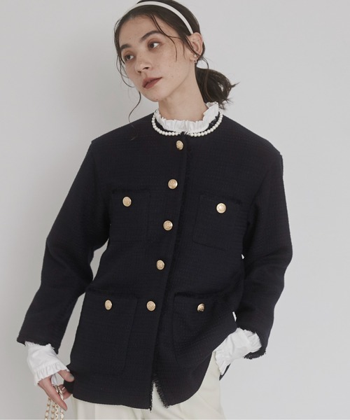 「ANGIE」 ジャケット FREE オフホワイト レディース_画像4