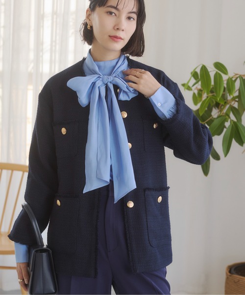「ANGIE」 ジャケット FREE オフホワイト レディース_画像6