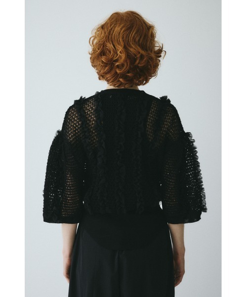 HeRIN.CYE カーディガン Frill mesh cardigan フリルメッシュ