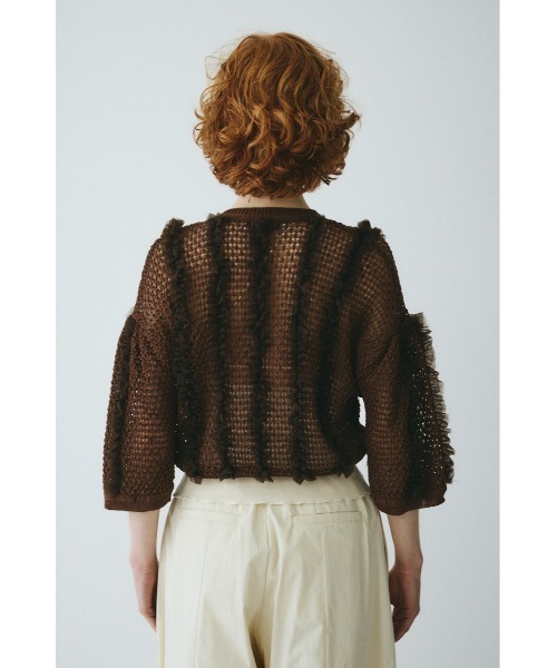 HeRIN.CYE カーディガン Frill mesh cardigan フリルメッシュ