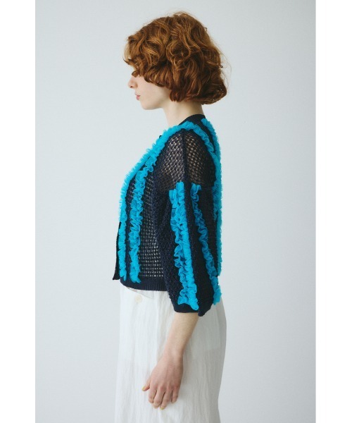 HeRIN.CYE カーディガン Frill mesh cardigan フリルメッシュ