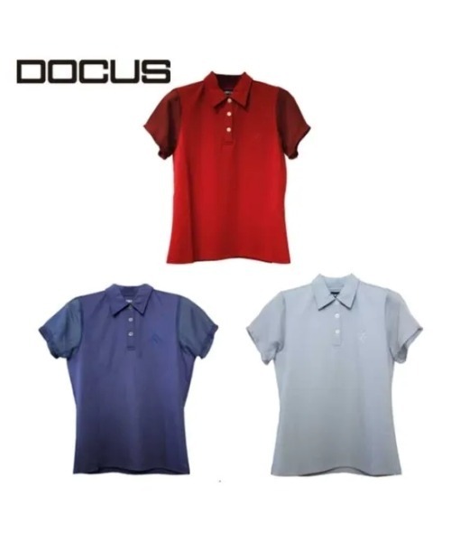 ゴルフ 「DOCUS」（ドゥーカス）レディース 袖シアー切り替え 半袖ポロシャツ レディース_4