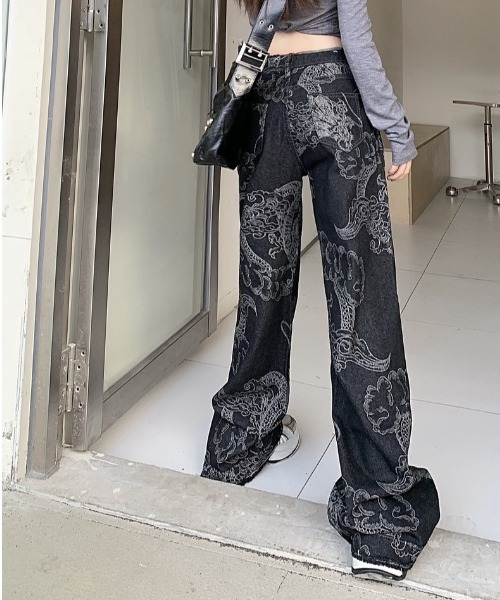 「VIBGYOR」 「burlesque」デニムパンツ MEDIUM ブラック レディース_画像4
