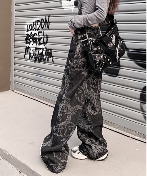 「VIBGYOR」 「burlesque」デニムパンツ MEDIUM ブラック レディース_画像5