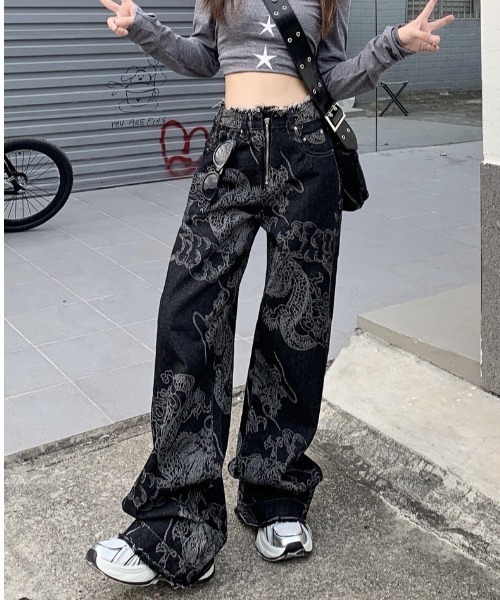 「VIBGYOR」 「burlesque」デニムパンツ MEDIUM ブラック レディース_画像9