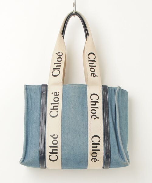 Chloe（クロエ） WOODY トートバッグ - ブルー レディース : ZOZOTOWN