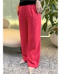 パンツ レーヨンリネンストレートパンツ レディースの詳細画像3
