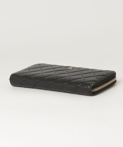 「CHANEL」 マトラッセ ラウンドファスナー 長財布 - ブラック レディース_画像3