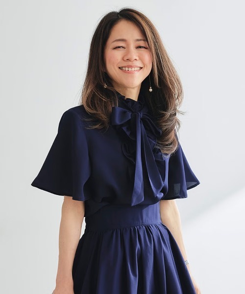 ＆BLOOM ブラウス シャツ フリルネック リボンタイ ブラウス フレア袖 