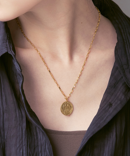 ネックレス chibi jewels/チビジュエルズ mini rectangle chain Mex Coin necklace レディースの画像