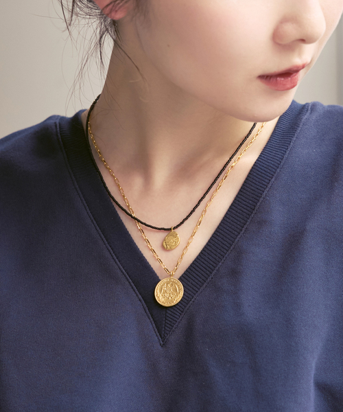 ネックレス chibi jewels/チビジュエルズ mini rectangle chain Mex Coin necklace レディースの画像