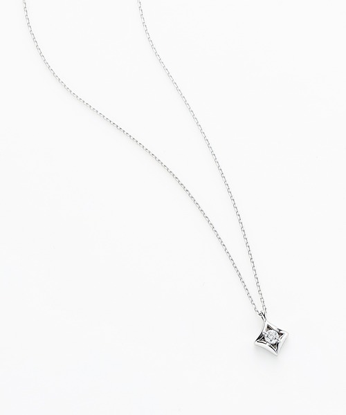 ネックレス K10WG ダイヤモンド ネックレス レディースの画像