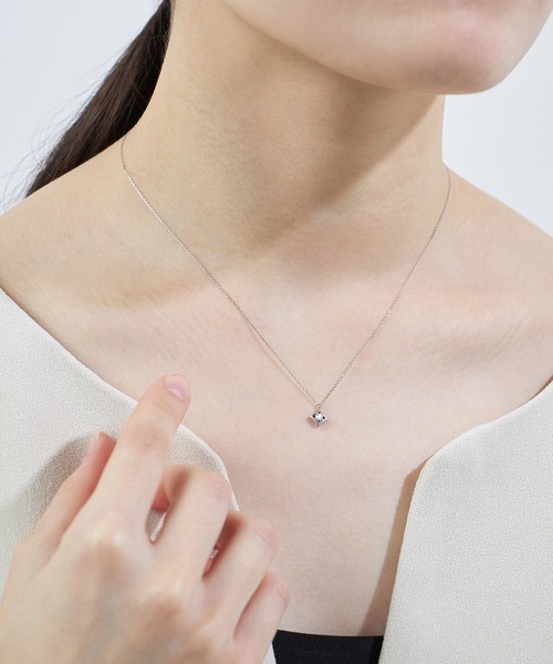 ネックレス K10WG ダイヤモンド ネックレス レディースの画像