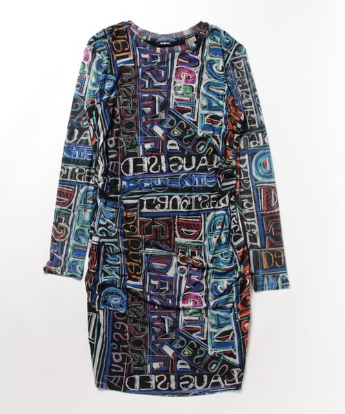 「Desigual」 長袖ワンピース L ブラック レディース_画像3