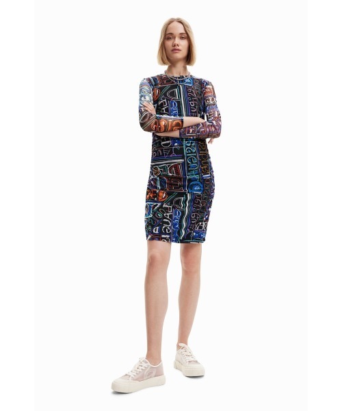「Desigual」 長袖ワンピース L ブラック レディース_画像4