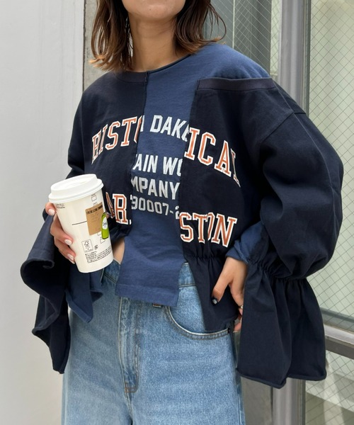 「etsinta」 長袖カットソー ONE SIZE オフホワイト レディース_画像2