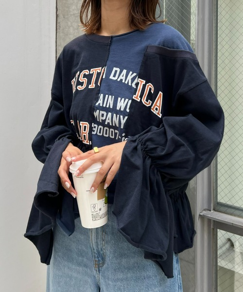 「etsinta」 長袖カットソー ONE SIZE オフホワイト レディース_画像3