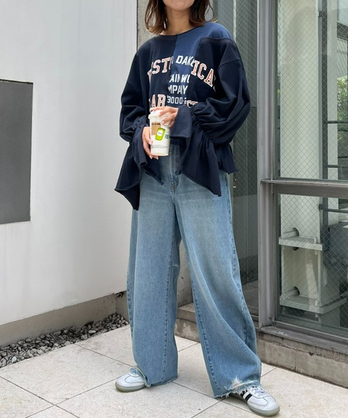「etsinta」 長袖カットソー ONE SIZE オフホワイト レディース_画像7