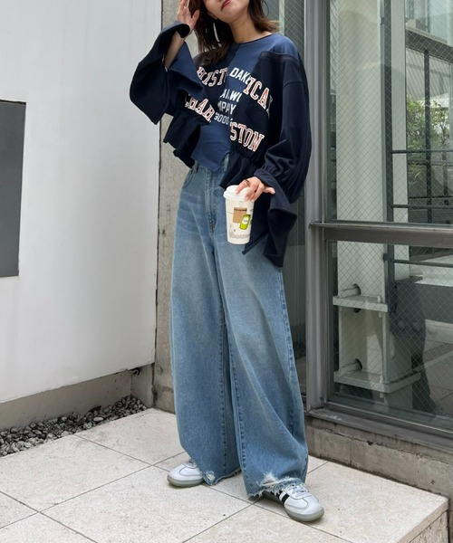 「etsinta」 長袖カットソー ONE SIZE オフホワイト レディース_画像8