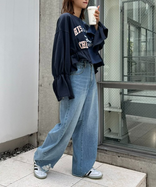 「etsinta」 長袖カットソー ONE SIZE オフホワイト レディース_画像9